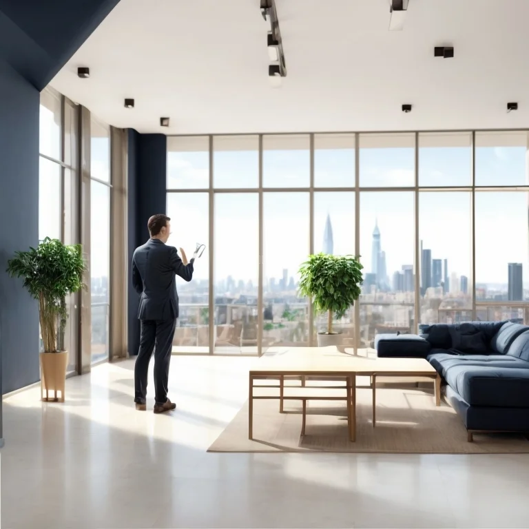 Luxury apartment with skyline view